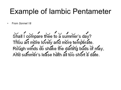 Examples of Iambic Pentameter Poems About Love